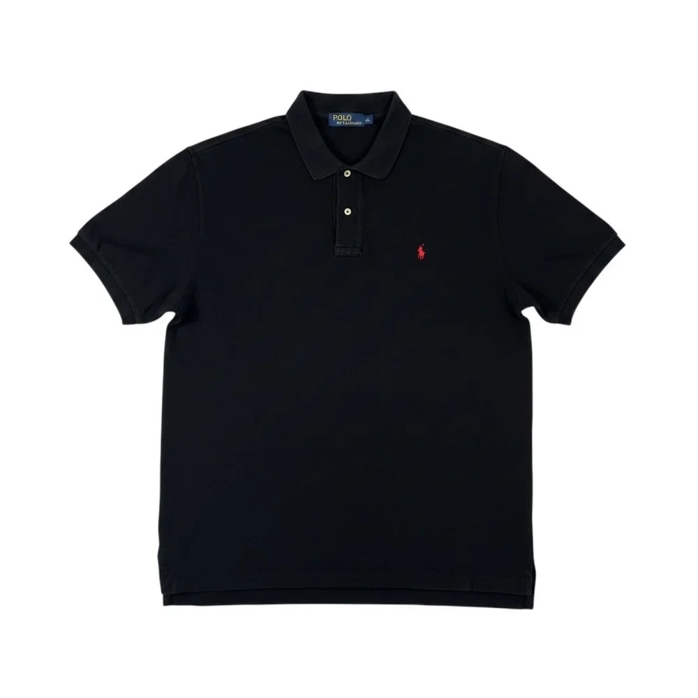 Polo Ralph Lauren Polo Shirt Mens XXL Black Pique Cotton Short Sleeve Pony Golf